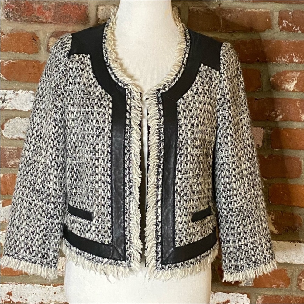 REBECCA TALYOR Black and White Tweed Blazer